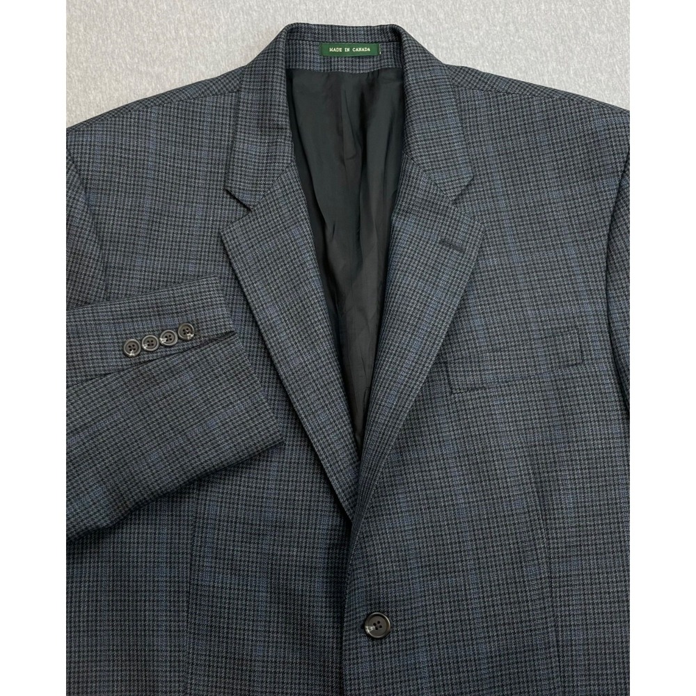 Lauren Ralph Lauren Blazer Mens 46R Houndstooth 100% Wool 2-Button Single Breast
